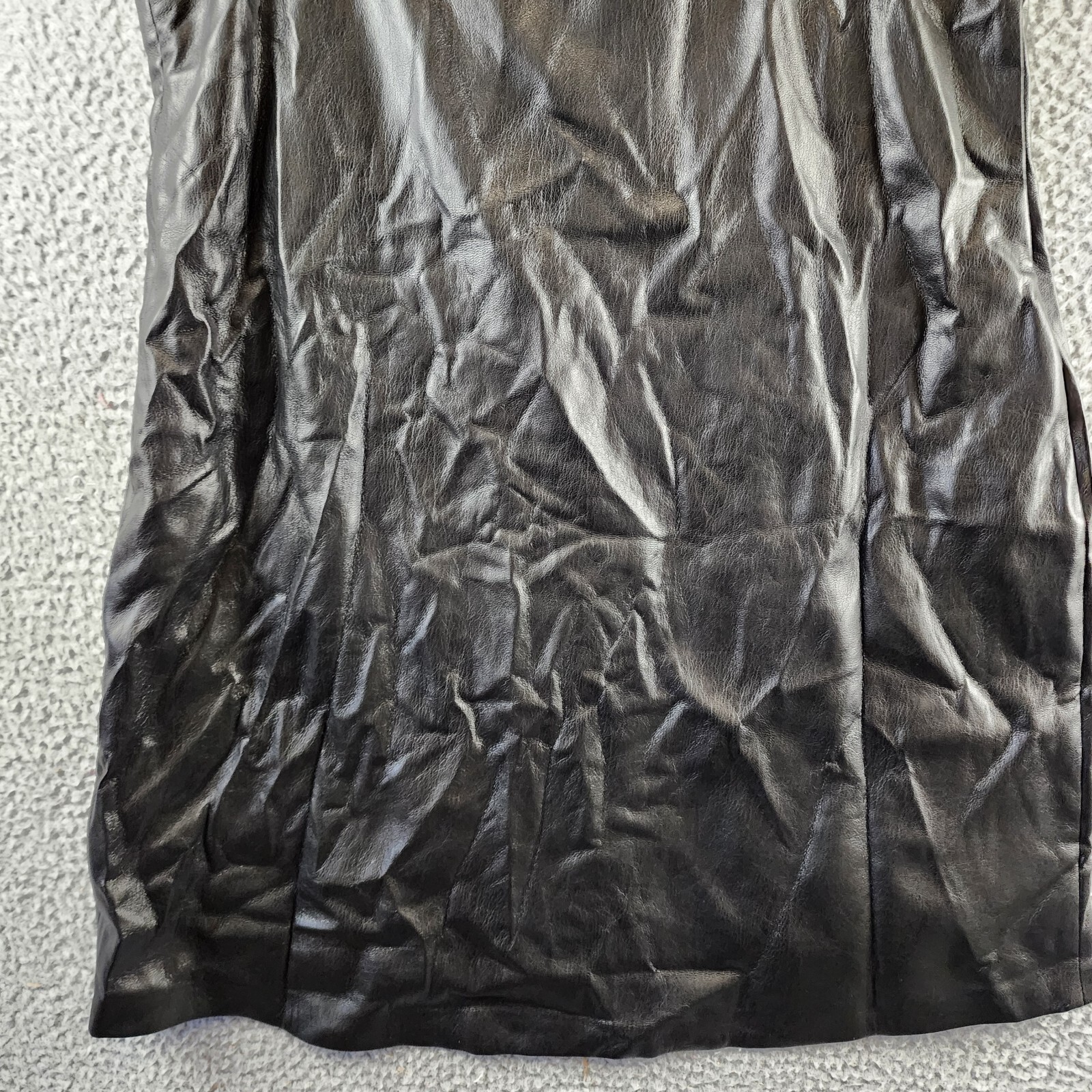 Good American Faux Leather Tube Mini Dress Women's 6 Black Side Zip Closure - Picture 13 of 13