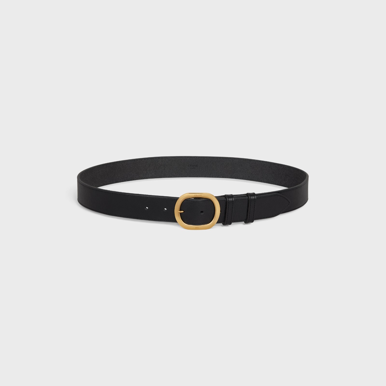 Pre-owned Celine 640$ Black Leather Large Lulu Belt - Vintage Calfskin