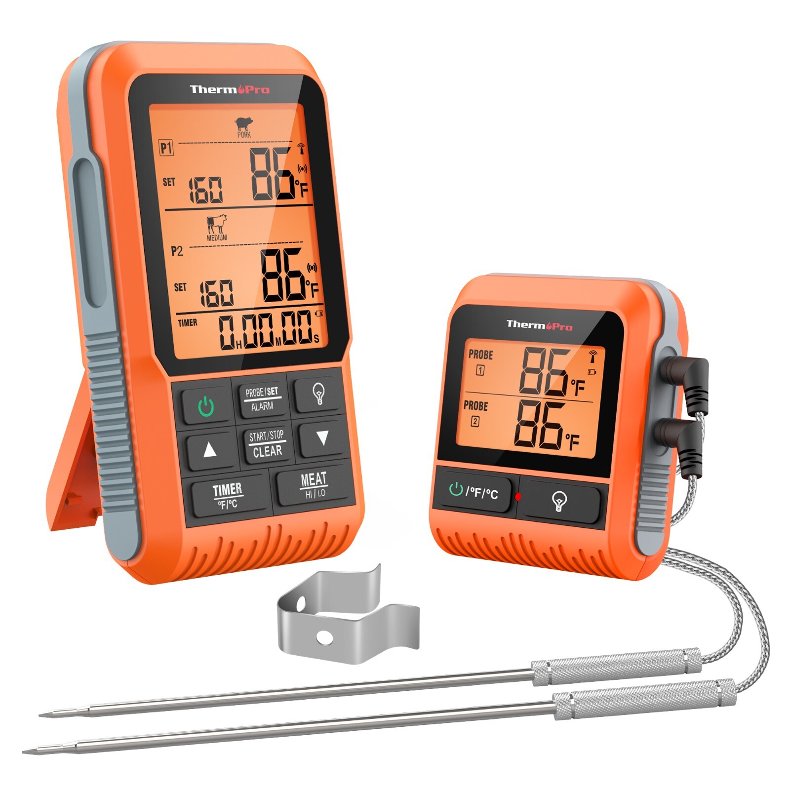 ThermoPro TP826 500FT Wireless Meat Thermometer, Dual Meat Probe Cooking