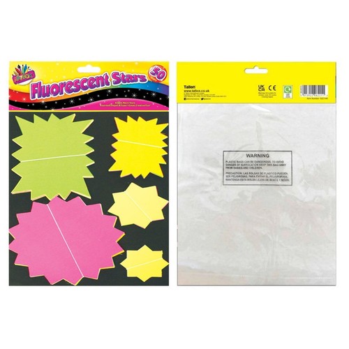 Artbox Fluorescent Stars Note Paper 50 Pack Assorted