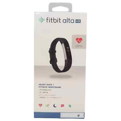 New Fitbit Alta HR Activity Tracker Heart Rate Black Large size BAND