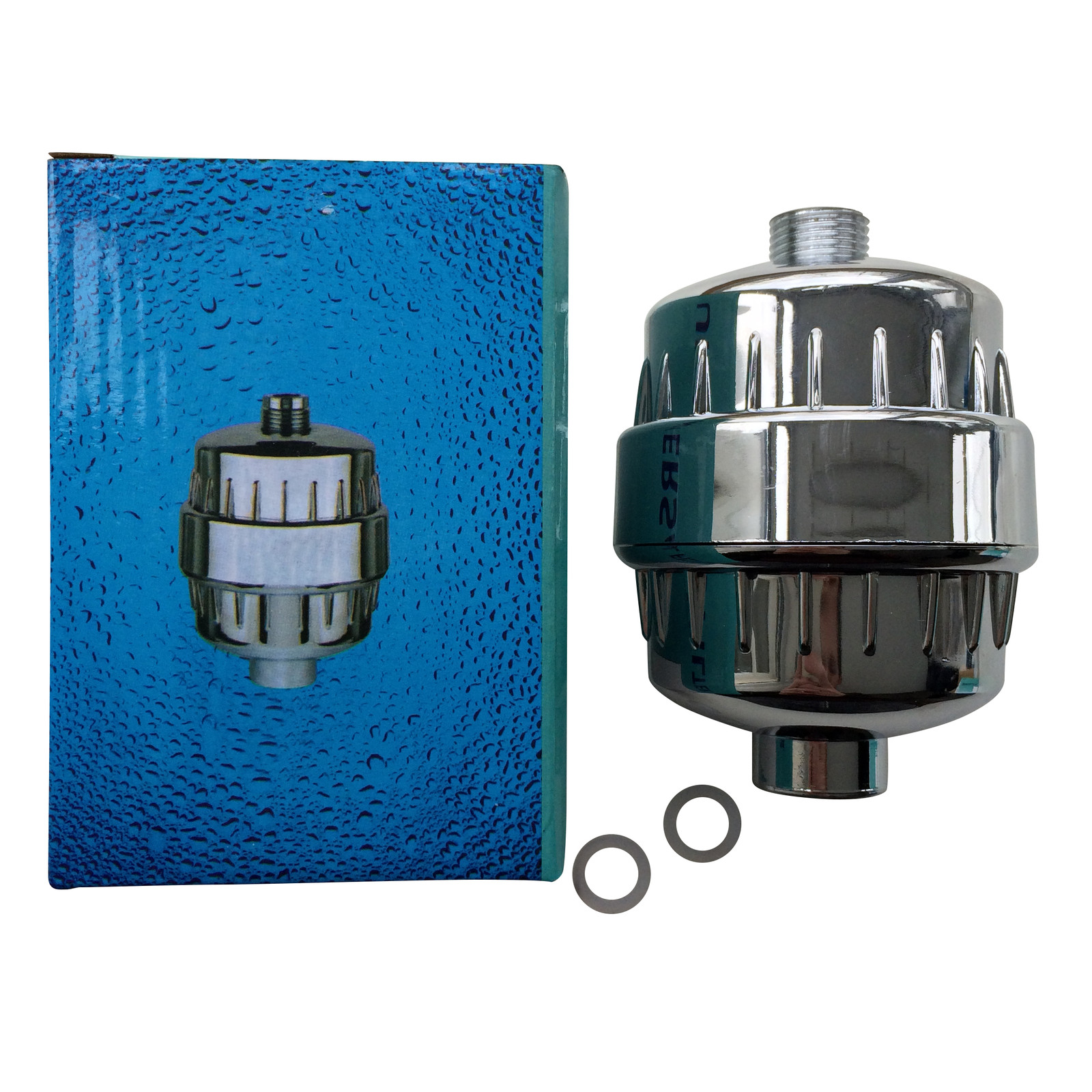 In Line Shower Filter in Chrome or White for Chlorine and Heavy Metal