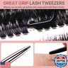 Vznffur Lash Applicator Tool with Comb, Curved Eyelash Tweezers for Precision Placement and Application, Stainless Steel Lash Tool for DIY Eyelash Extensions, Individual Clusters