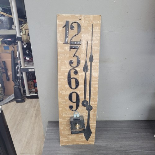 WoodCraft Wood River Clock Part Quartz Dial NIB  Movement Black 3 6 9 12 Vintage