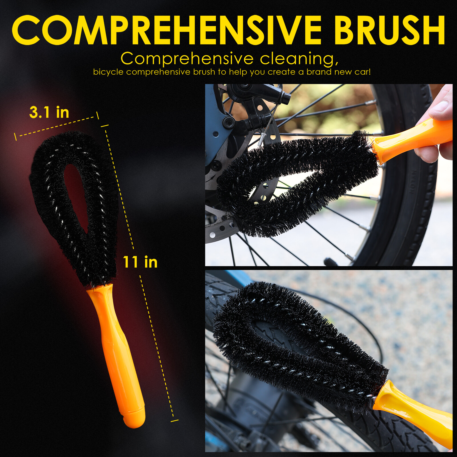 10 Pieces Precision Bicycle Cleaning Brush Kit for Chain Wheel Tire Cleaning