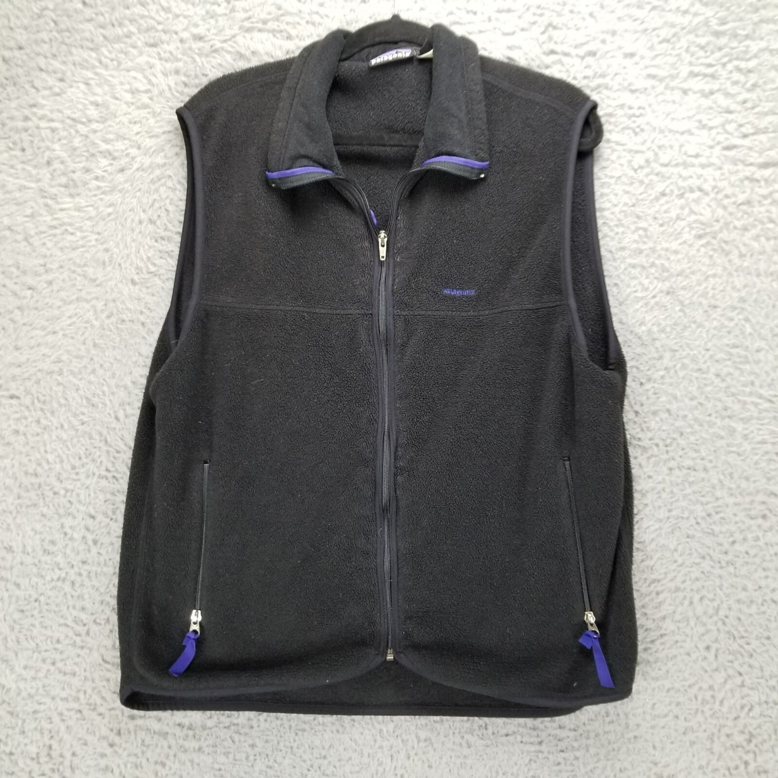 Patagonia Jacket Mens Large Black Fleece Sleeveless Full Zip