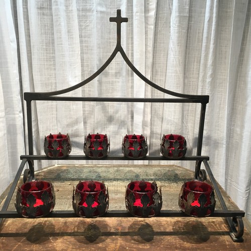 VINTAGE CATHOLIC CHURCH ALTAR VOTIVE CANDLE HOLDER RELIGIOUS ODDITYの
