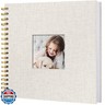 8 x 8 Inch Scrapbook Photo Album, Memory Book Linen Cover for Photos, Hardcover Kraft White Pages Photo Albums for Travel, Wedding Anniversary Family Christmas Baby 40 Pages, Beige