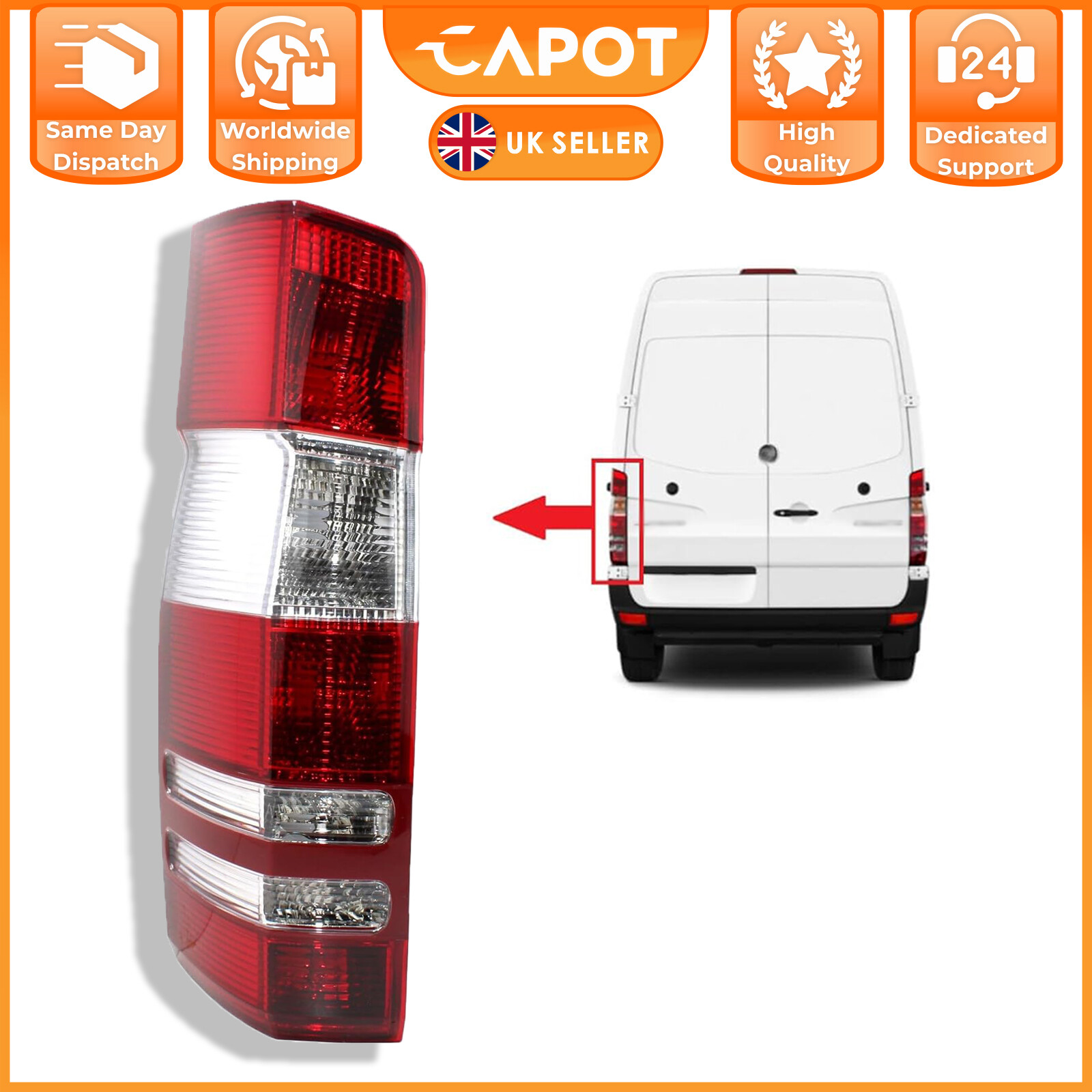 For Mercedes Sprinter 2006-2018 Left Passenger Side Rear Tail Light Lamp