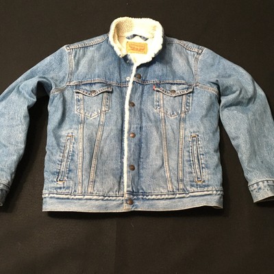 Levi's Denim Sherpa Jacket, Fleece Lined, WPL 423 Size medium Shearling Trucker