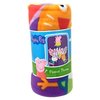 Peppa Pig Throw Blanket 45'' x 60'' Team Peppa Suzy Sheep Candy Cat Purple Girls