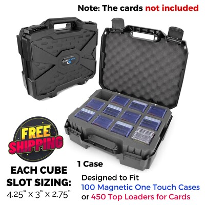 Hard Shell Slab &Toploader Card Storage Case One-Touch Card Holder for Transport