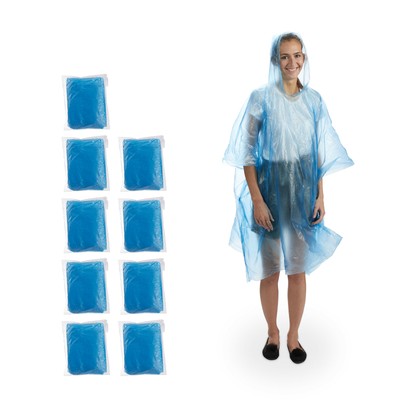 regenponcho - set van 10 - poncho - met capuchon - regenkleding - cape