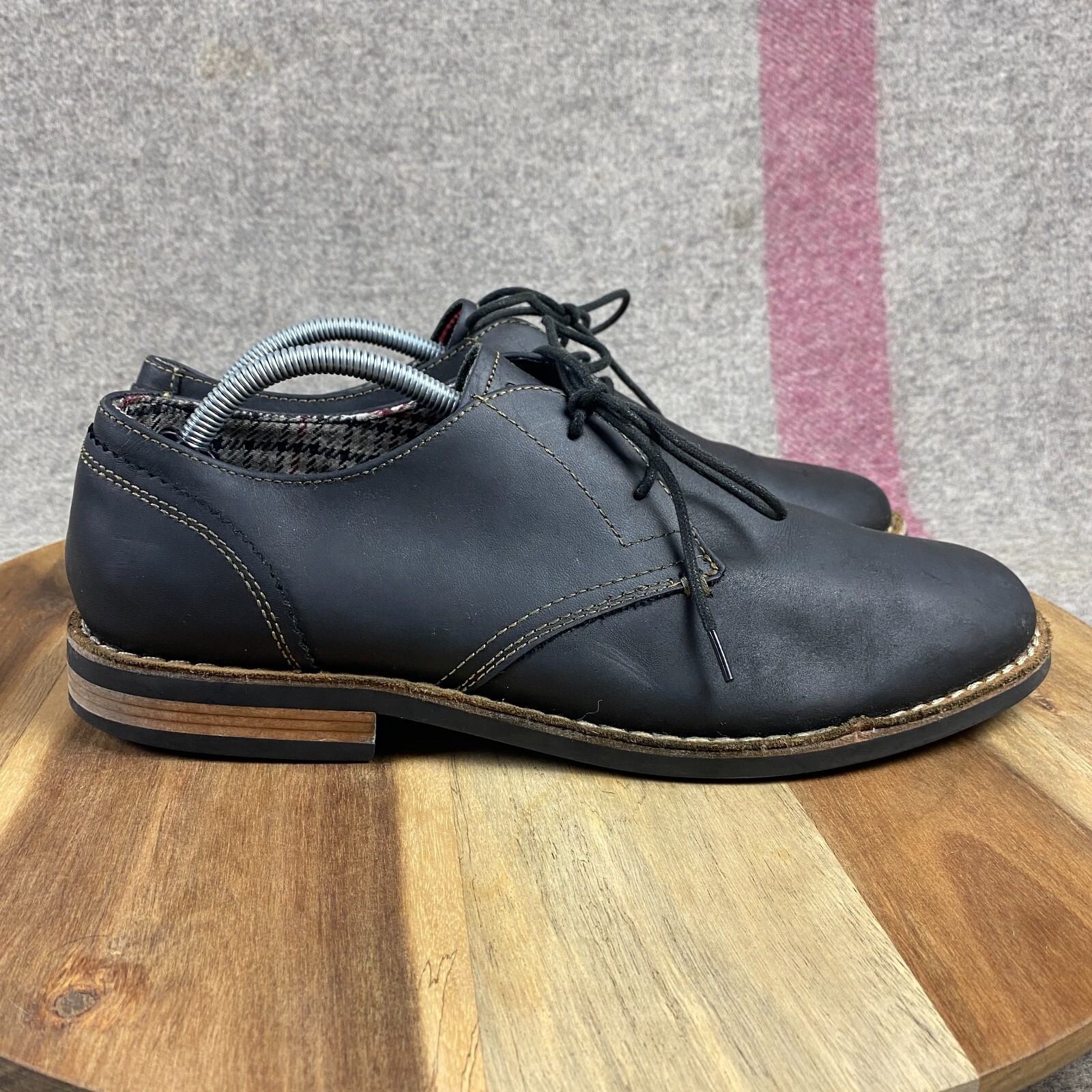 Malymoon レディブラックレザーウルフヴィラン Original Penguin Waylon Oxford Shoes Mens 11 Black Lace-Up