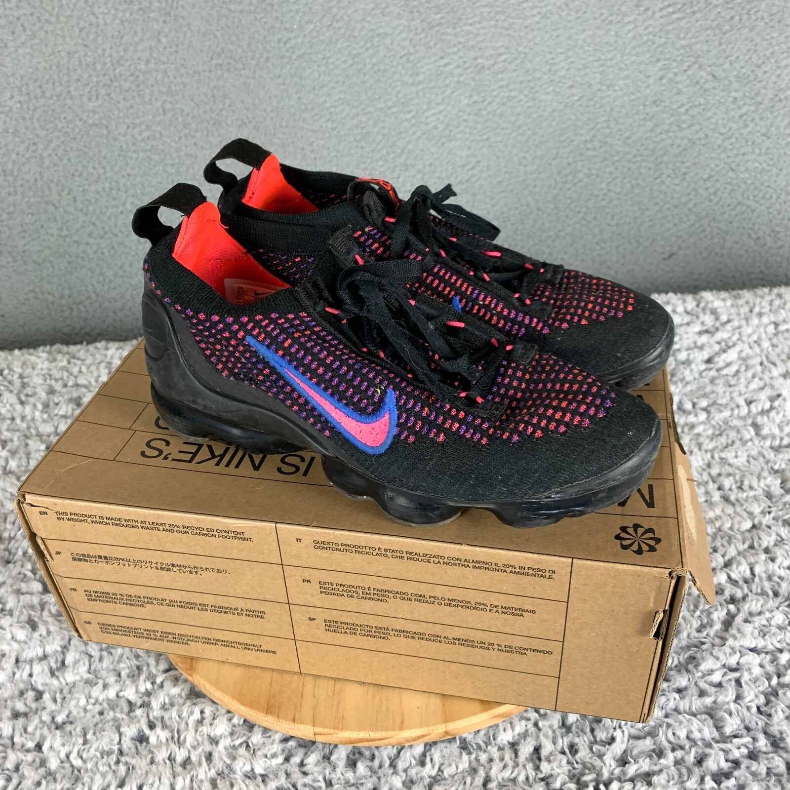 Nike Air VaporMax 2021 Flyknit Sneakers Women's 6.5 Black