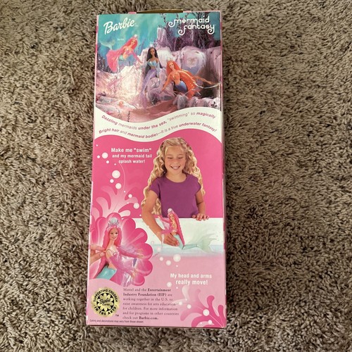 MATTEL BARBIE MERMAID FANTASY SOFT BODY DOLL #56759 VTG 2002 PINK HAIR NEW