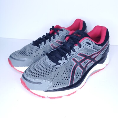 Asics Gel-Fortitude 7 Running Jogging Tennis Shoe Mens Size 9 Gray Black Red