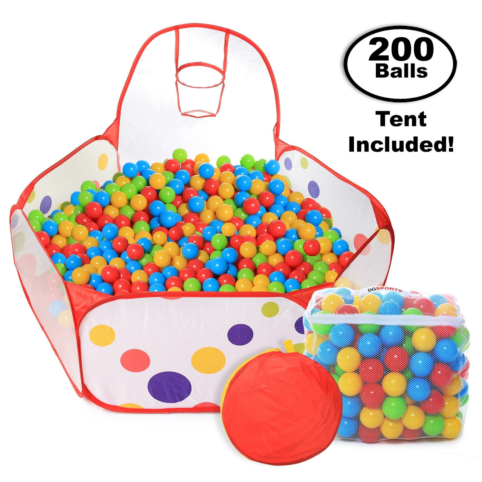 Pop Up Kids Ball Pit, Bundle Combo With 200 Colored Plastic Balls (BPA Free)