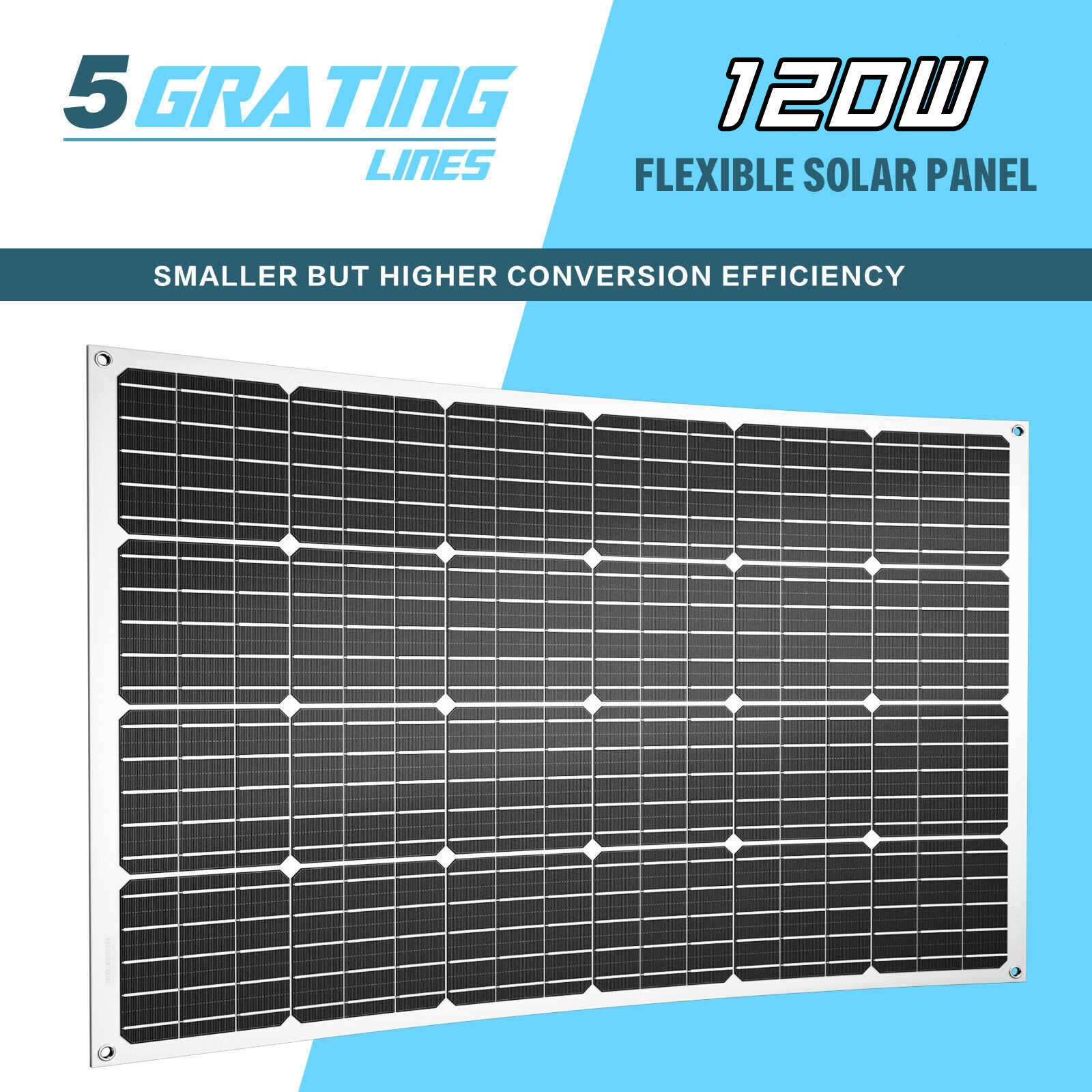Flexible Solar Panel 120W 12V Monocrystalline Bendable Mono Off-Grid Charger PV