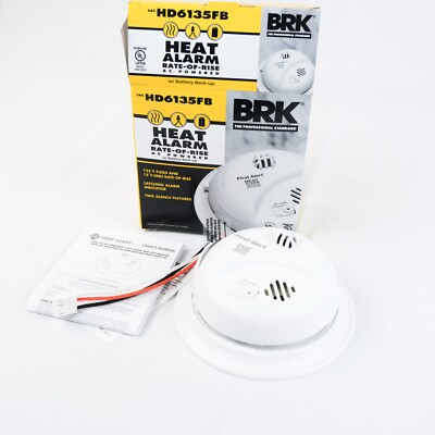 BRK - HD6135FB Heat Alarm AC Powered w/ Battery Back-up - NEW OLD STOCK