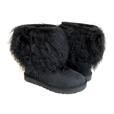 Ugg sheepskin cuff boot black deals