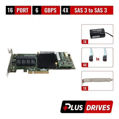 Adaptec ASR-71605 16 Port 6Gbps PCie 3.0 SAS RAID Card w/ 1GB Cache & 4x Cables