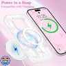 UEEBAI Magnetic for iPhone 12 Case and iPhone 12 Pro Case, Bow Case Compatible with MagSafe, Wireless Slim Clear Ribbon Phone Cover Anti-Yellowing Shockproof Protective Cover for Women Girl - Pink