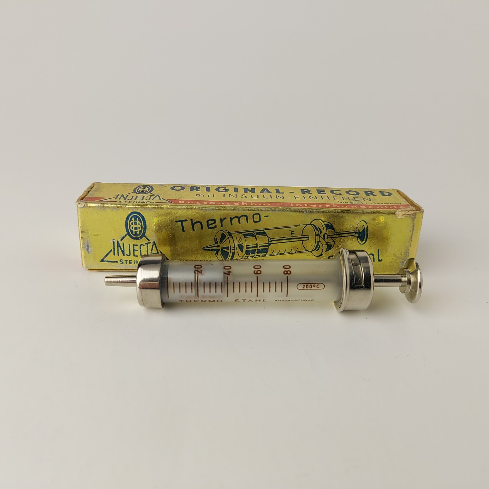 Vintage Syringe Injecta Steinach Original-Record 2ml 200deg