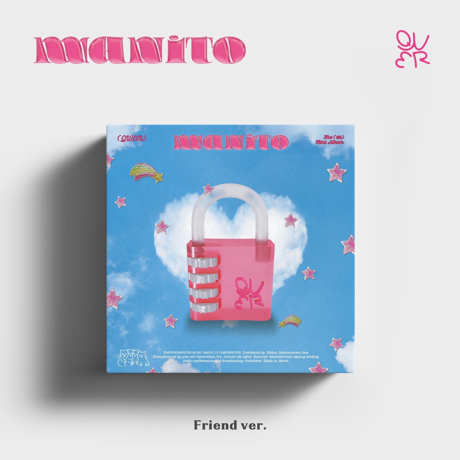 新品未開封 QWER MANITO Friend ver. Album CD QWER 1st Mini Album [MANITO] Friend Ver. CD+64p Book+P.Card+