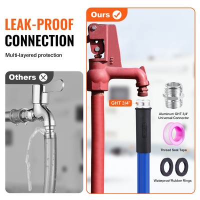 VEVOR 50ft Heated Water Hose for RV -45℉ Antifreeze Heated Drinking Water Hose