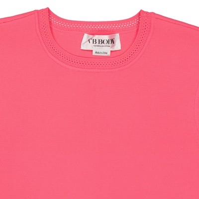 Pre-owned Victoria Beckham Ladies Crewneck Fitted Mini Dress, Brand Size 6 (us Size 2) In Pink