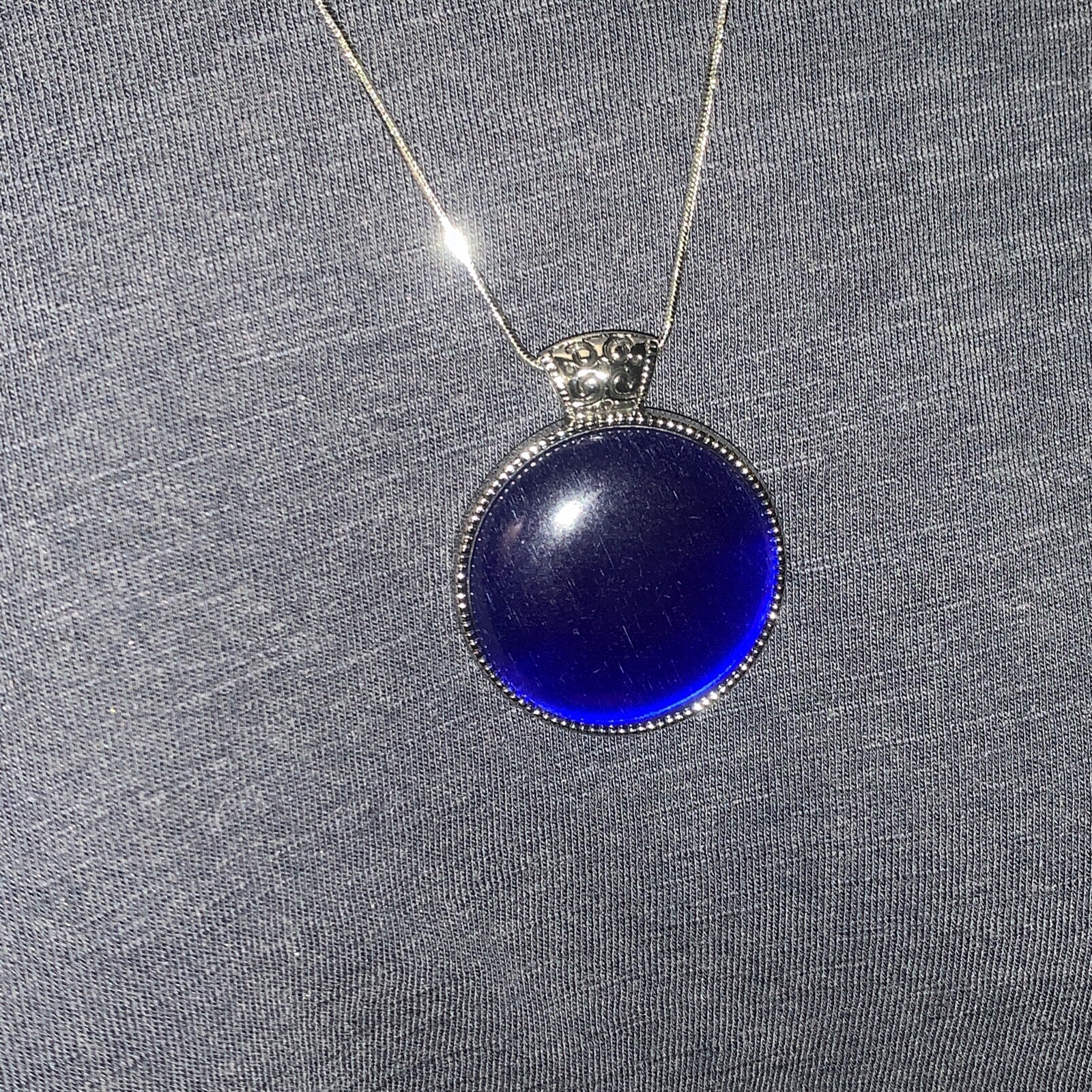Montana Silver Smith Blue Lapis Moon Glow Stone Pendant