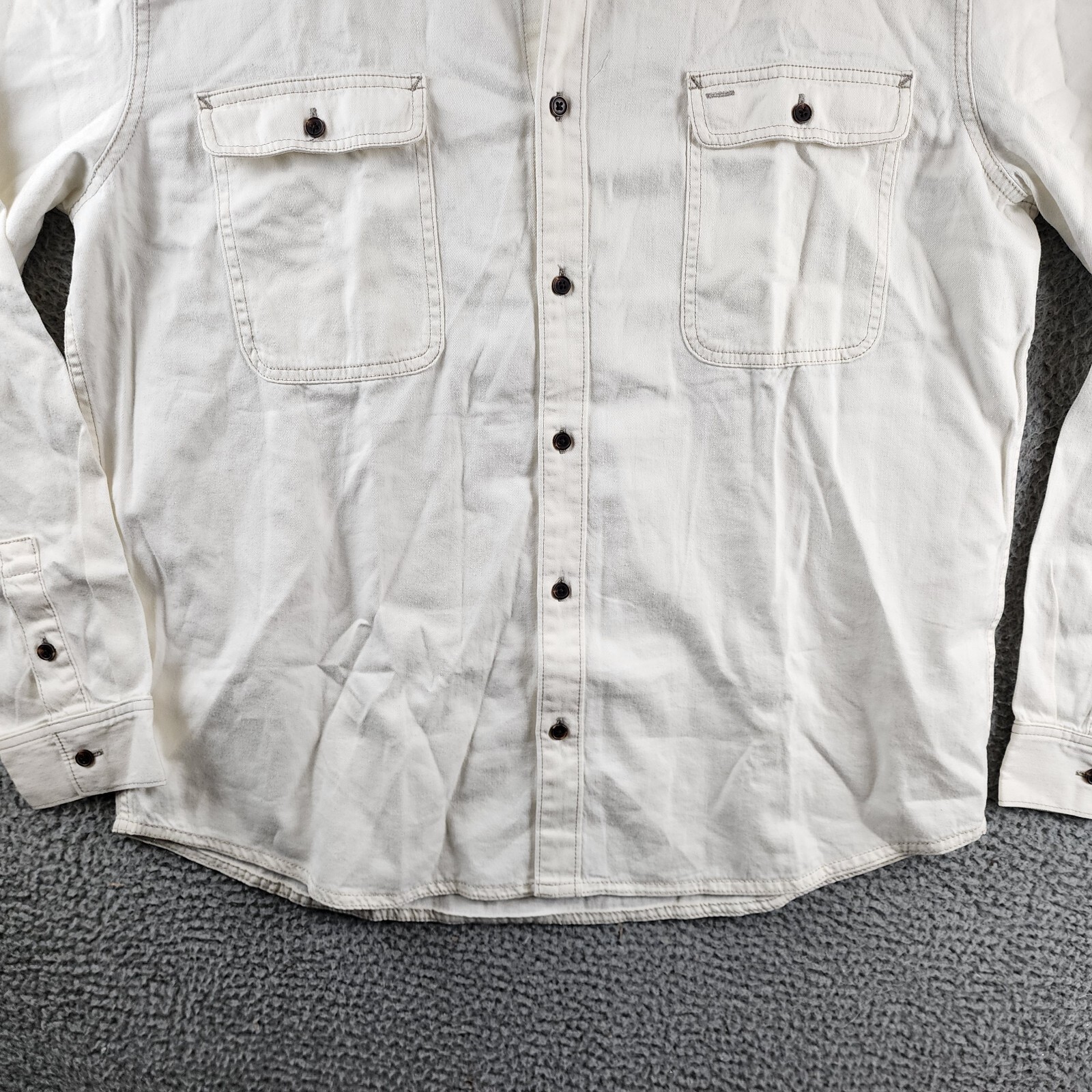 PAIGE Martin Long Sleeve Button Front Shirt Men's XL Warm Moonlight Collared - Picture 3 of 13