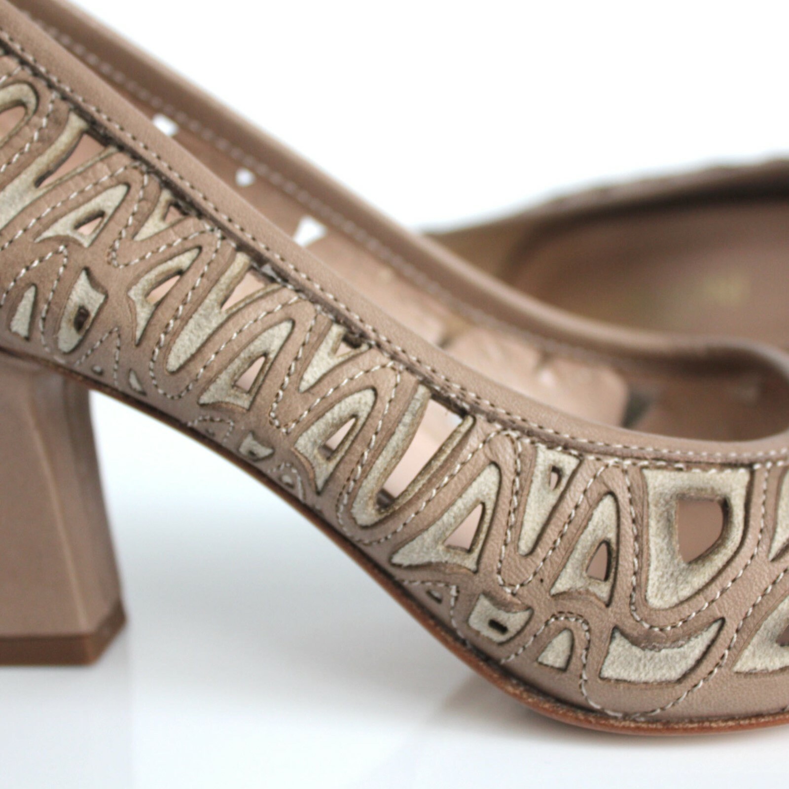 NAPOLEONI NAPOLEONI ITALY ECHTLEDER SOMMER PUMPS PEEP TOES TAUPE 39 %SALE% OVP 149 €