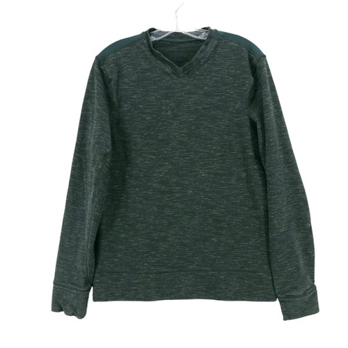 LULULEMON Transit Long Sleeve V-Neck French Terry Heather Green Size Small?