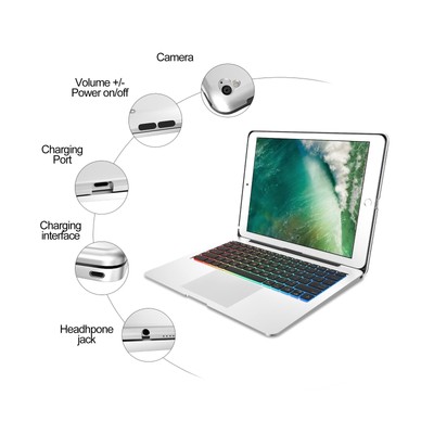 Upgraded | Touch Keyboard for iPad Pro 12.9 inch - 2017 (2nd Generation), 201...