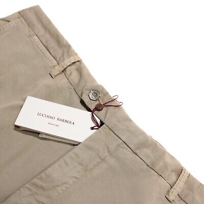 Luciano Barbera NWT Chinos / Causal Pants Size 58 42 US In Solid Beige Cotton