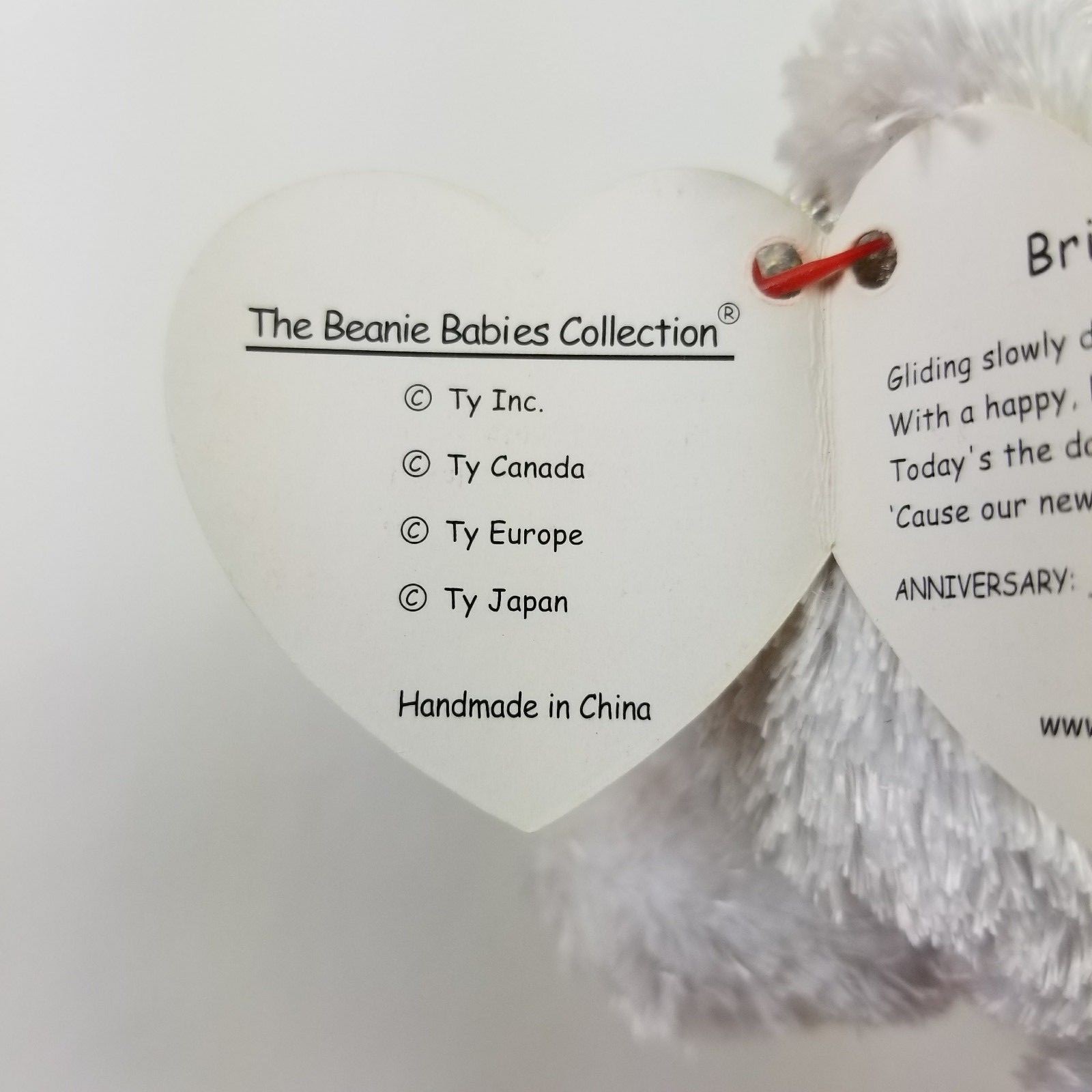 Ty Beanie Baby - Bride Bear - White Bear - Wedding - Tiara, Corsage, Veil
