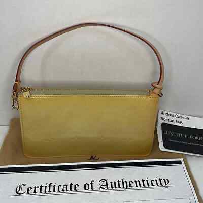 Authentic LOUIS VUITTON Lexington bag iGold vernis leather COA dust cover