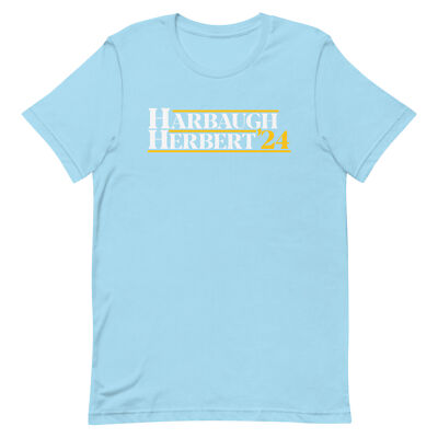 JIM HARBAUGH & JUSTIN HERBERT T-SHIRT Los Angeles 2024 Presidential Tee Bolts