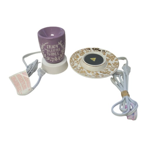 【るり♥️】E214 エンボッサープレート(5,900)＋本体 Lot 2 Scentsy Warmer Electric Stand Plate Pad & Lavender