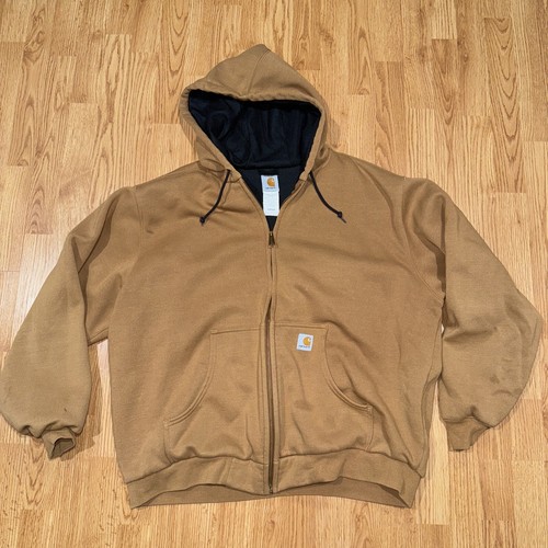 carhartt J149 BRN ブラウン フルジップパーカー Carhartt J149 BRN Full Zip Hoodie Workwear Thermal Lined