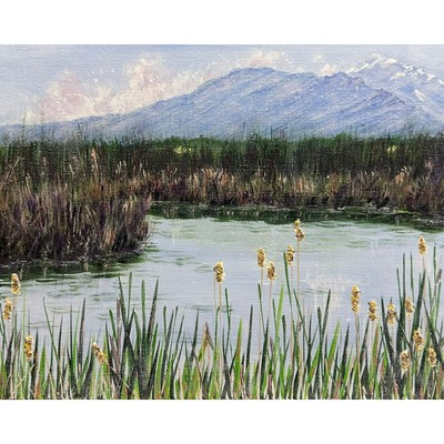 Our Refuge, 8'' x 10'' Landscape Acrylic Nature Painting by Deb Bossert Artworks