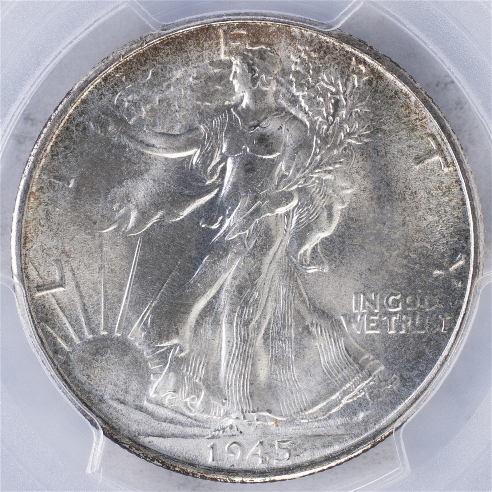 1945 S Walking Liberty Half PCGS MS66 Beautiful Obverse and Reverse Toning