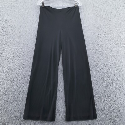 Lafayette 148 Womens Wide Leg Dress Pants 4 Black High Rise Rear Zip Made in USA