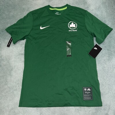 NEW Nike NYC Parks Green White Tee T-Shirt Men s Size Medium M New York City
