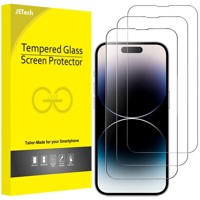 JETech Full Coverage Screen Protector for iPhone 14 Pro Max 6.7-Inch, 3-Pack