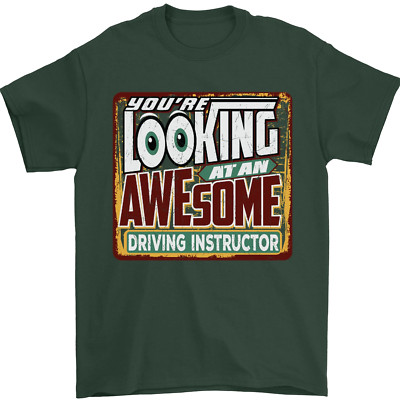 Looking at an Awesome Driving Instructor Mens T-Shirt 100% Cotton
