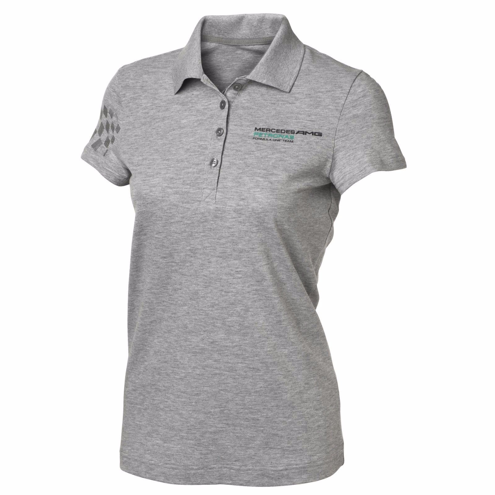 L grau Mercedes AMG PETRONAS Team MAM GP F1 Polo Damen Shirt Formel 1 Gr