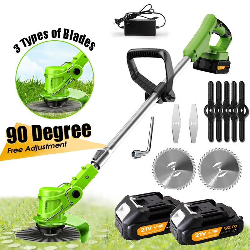 900W Cordless Weed Eater Electric Brush Cutter Lawn Edger Grass String Trimmer